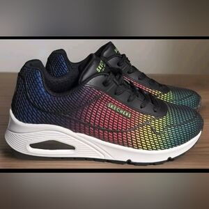 Skechers Los Angeles Womens Uno Eye Catching 155131 Multicolor Casual Shoes Sz 9